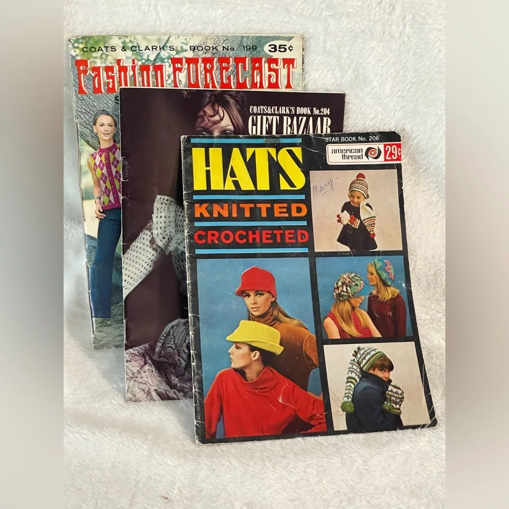 Three vintage magazines patterns for knitting and crochet